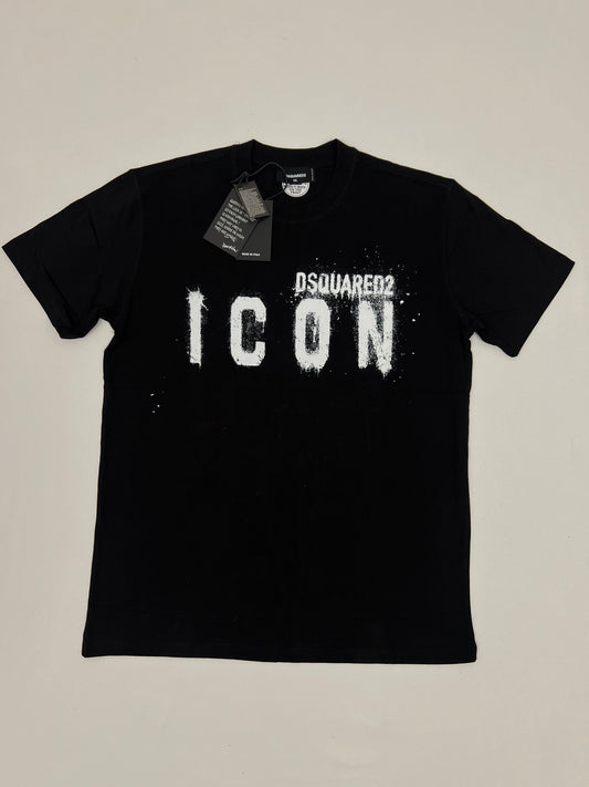 Dsquared2 ICON Crna Majica sa Velikim Printom