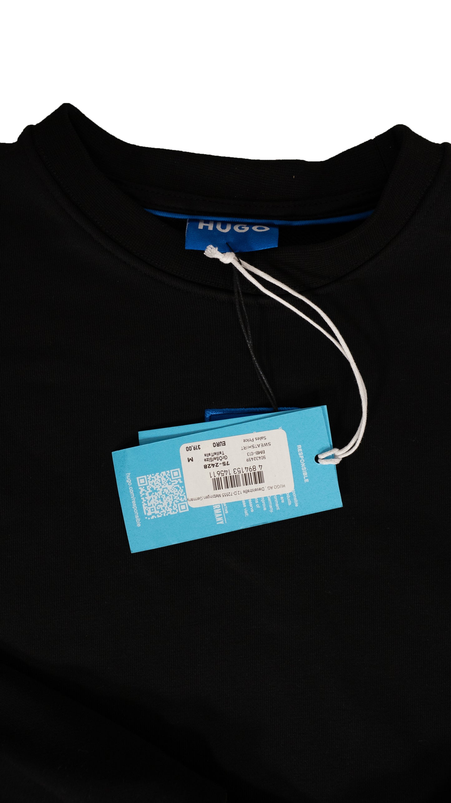 HUGO Blue Crni Duks sa Minimalistic Box Logom