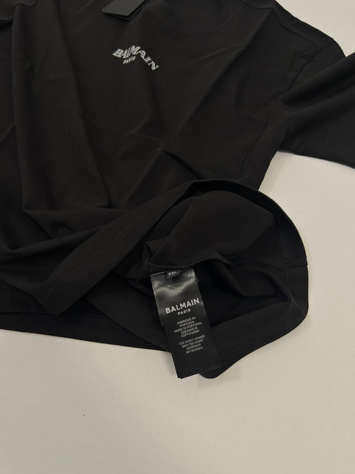 Balmain Paris Crna Majica sa Minimalistic Logom