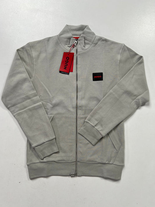 HUGO Krem Full-Zip Elegant Material Duks sa Mini Ušivenim Logom