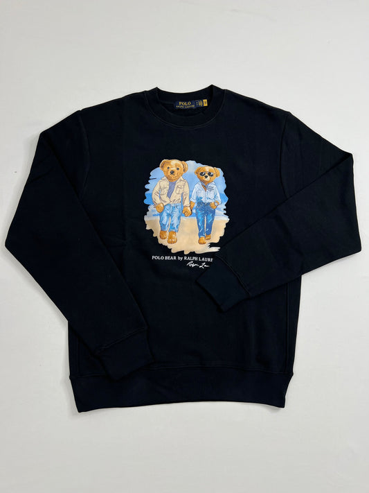 Polo Ralph Lauren Crni Duks sa Couple Bear Printom