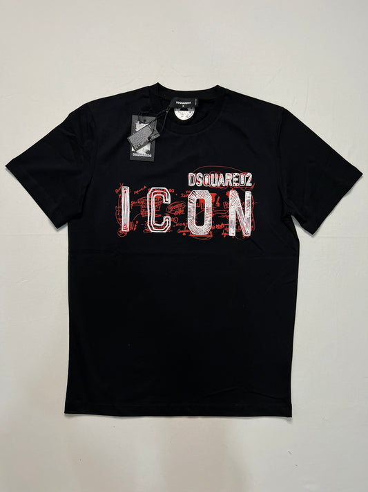 Dsquared2 ICON Crna Majica sa Math Logo Printom