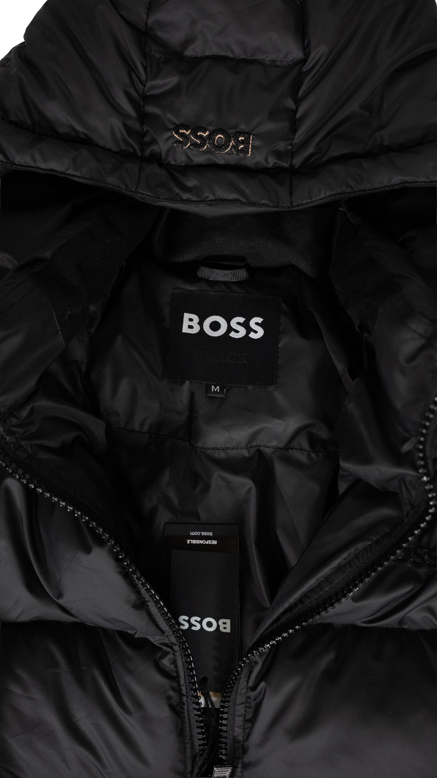 BOSS Crna Jakna sa Logom i Znakom na Rukavu