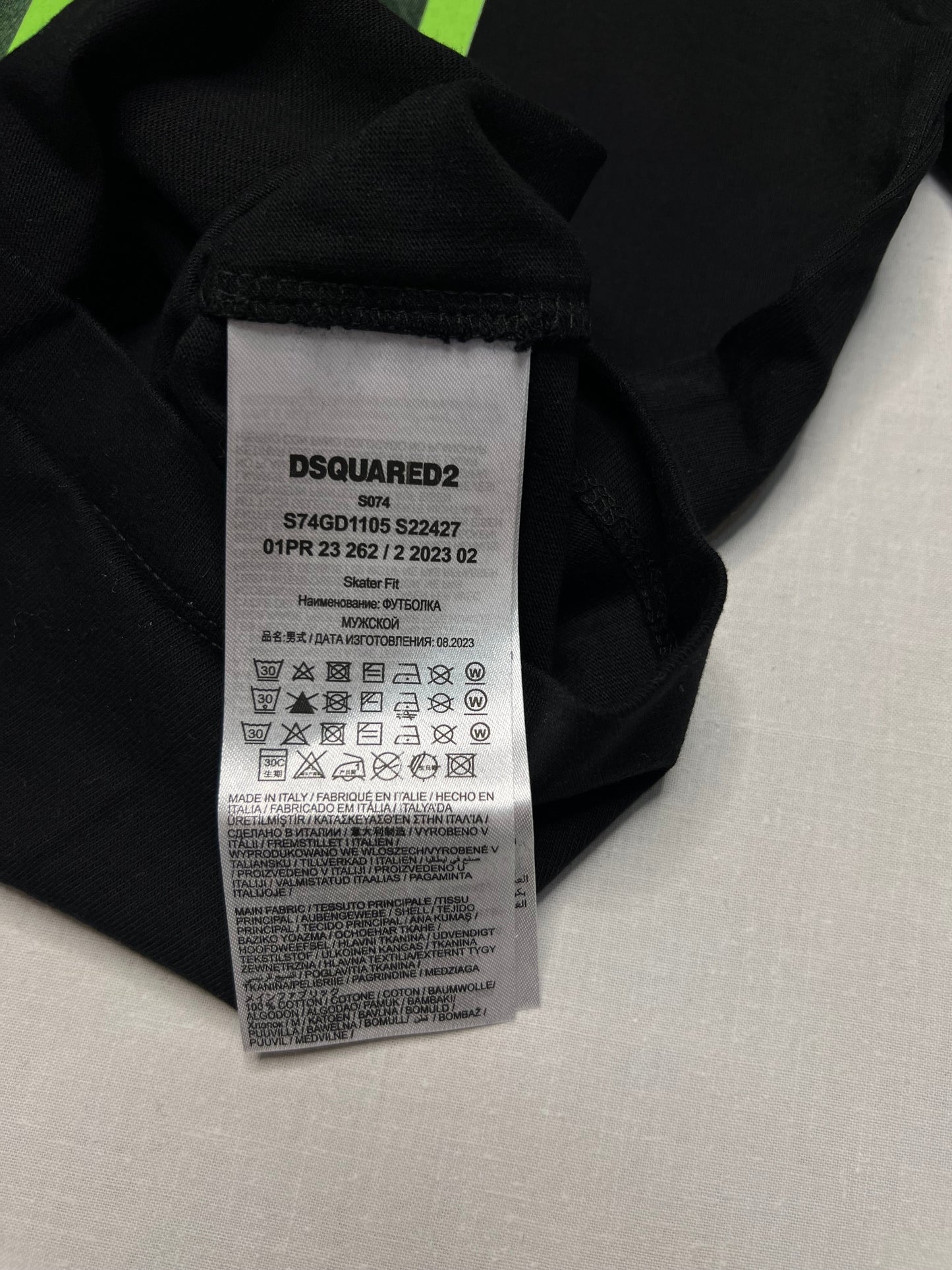 Dsquared2 ICON Crna Majica sa Neon Text Printom