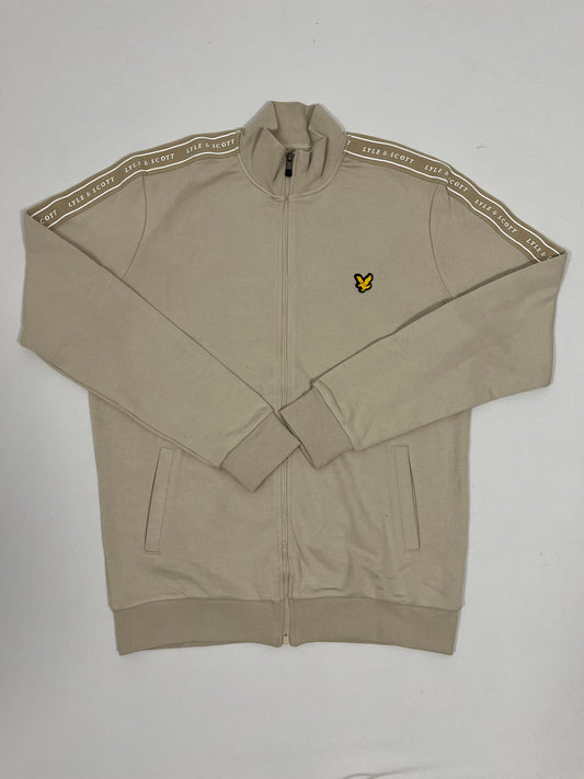 Lyle & Scott Krem Full-Zip Duks sa Text Printom na Rukavima