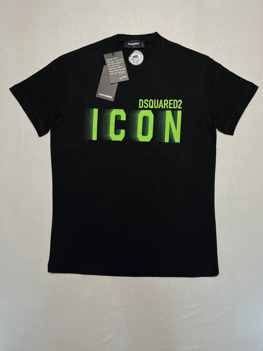 Dsquared2 ICON Crna Majica sa Neon Text Printom