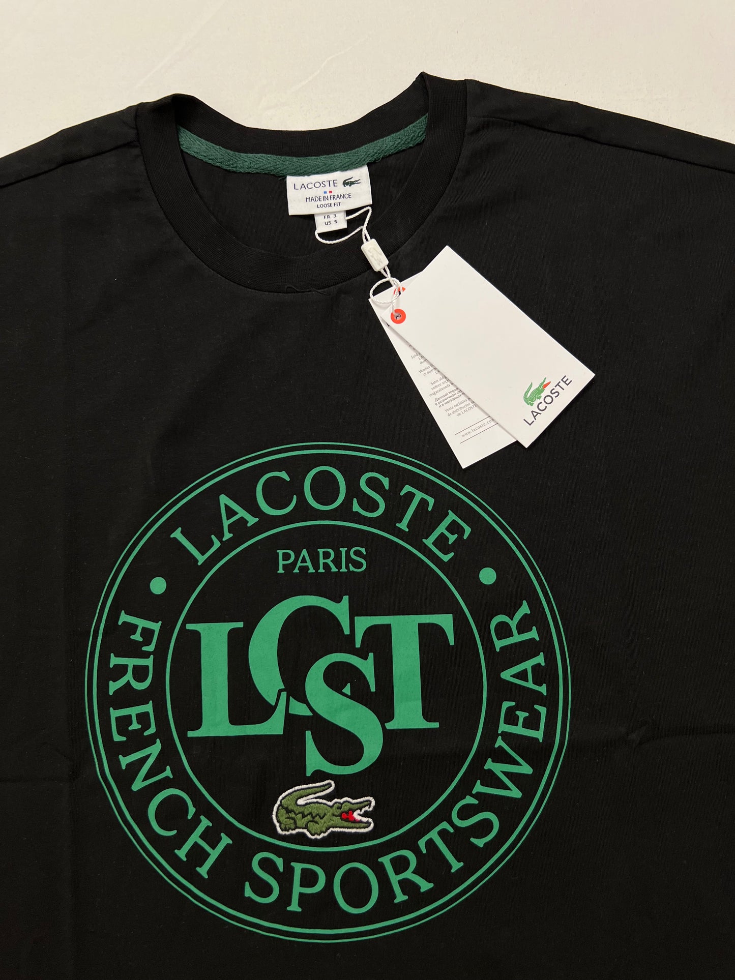 Lacoste Crna Majica French Sportswear Logom