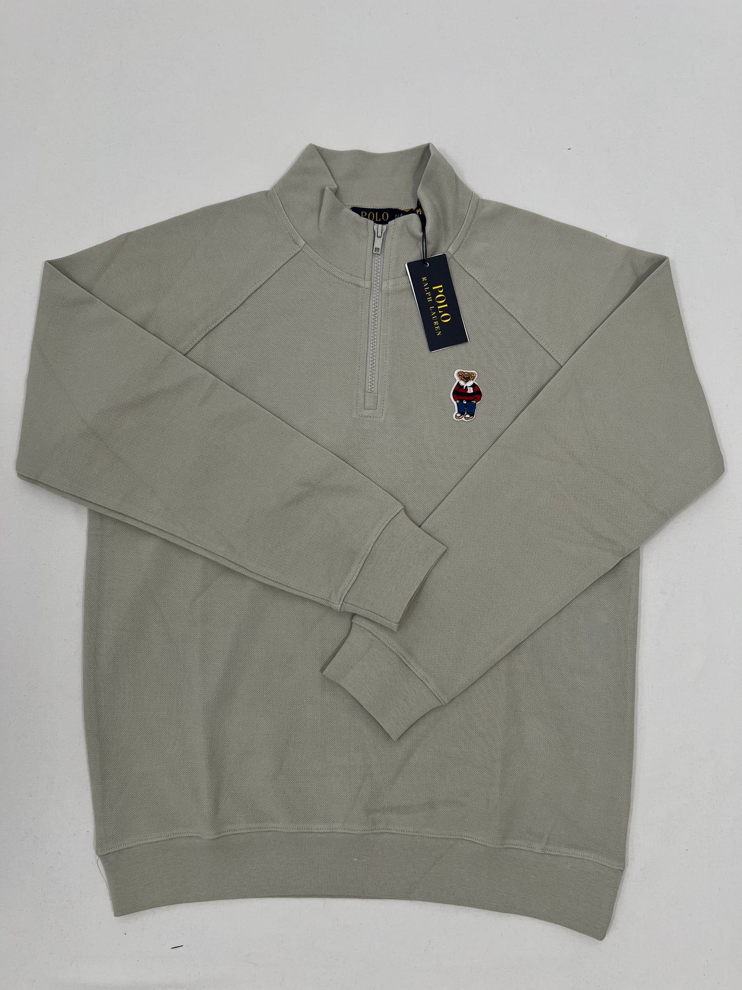 Polo Ralph Lauren Quarter-Zip Krem Duks sa Elegant Bear Logom