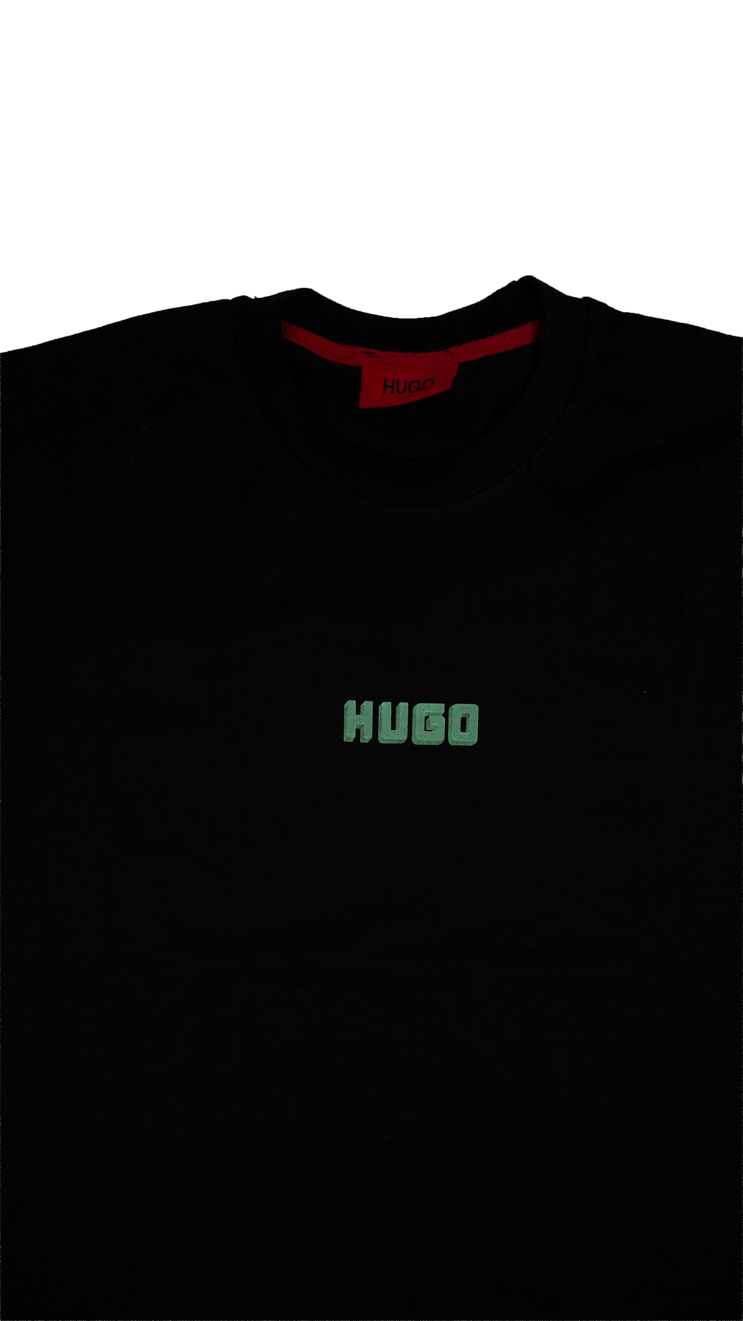 HUGO Crna Majica sa Tirkiznim Back Printom