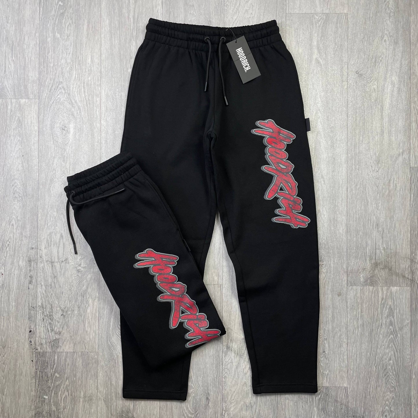 HOODRICH Crni Donji Deo Trenerke sa Vertical Logo Printom