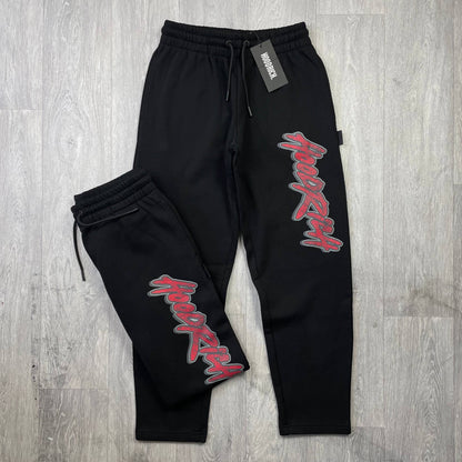 HOODRICH Crni Donji Deo Trenerke sa Vertical Logo Printom