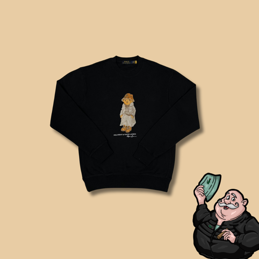 Polo Ralph Lauren Crni Duks sa Autumn Bear Printom