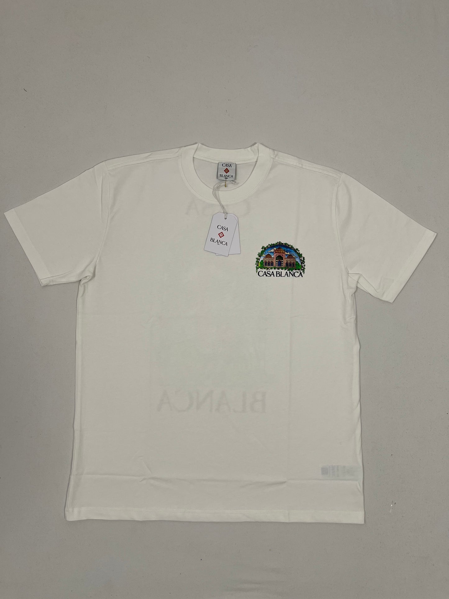 Casablanca Bela Majica sa Velikim Printom na Leðima