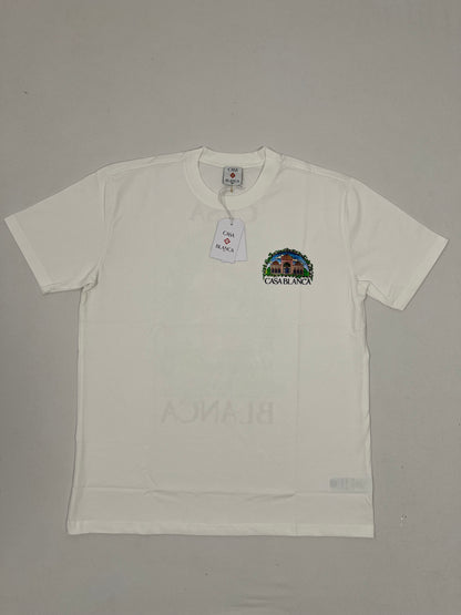 Casablanca Bela Majica sa Velikim Printom na Leðima