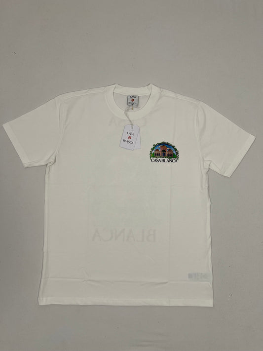 Casablanca Bela Majica sa Velikim Printom na Leðima