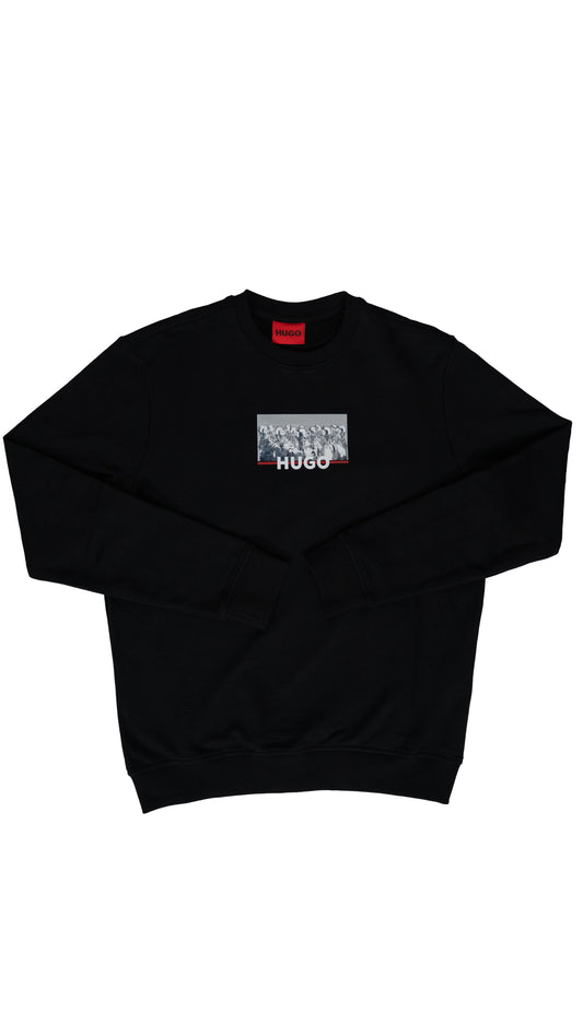 HUGO Crni Duks sa AI Logo Printom