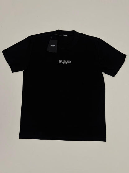 Balmain Paris Crna Majica sa Minimalistic Logom