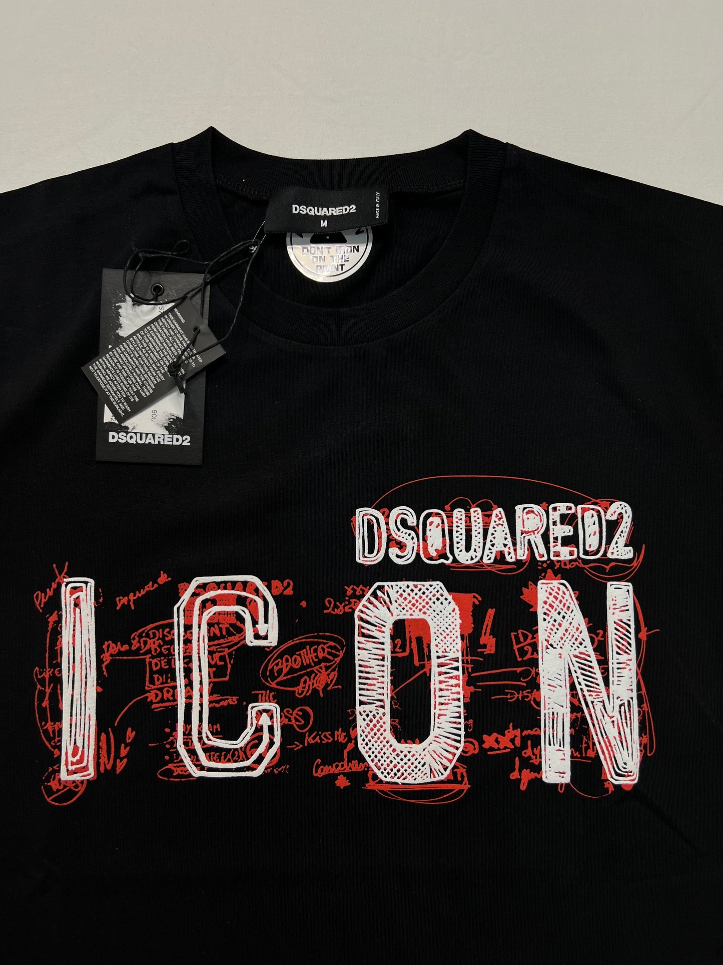 Dsquared2 ICON Crna Majica sa Math Logo Printom