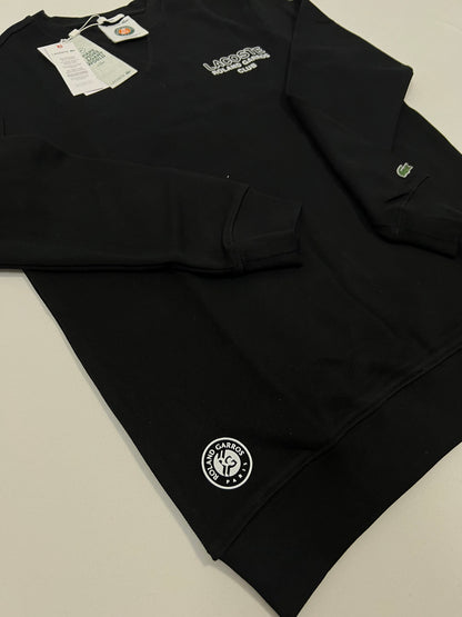 Lacoste x Roland Garros Crni Duks sa Tennis Printom na Leđima