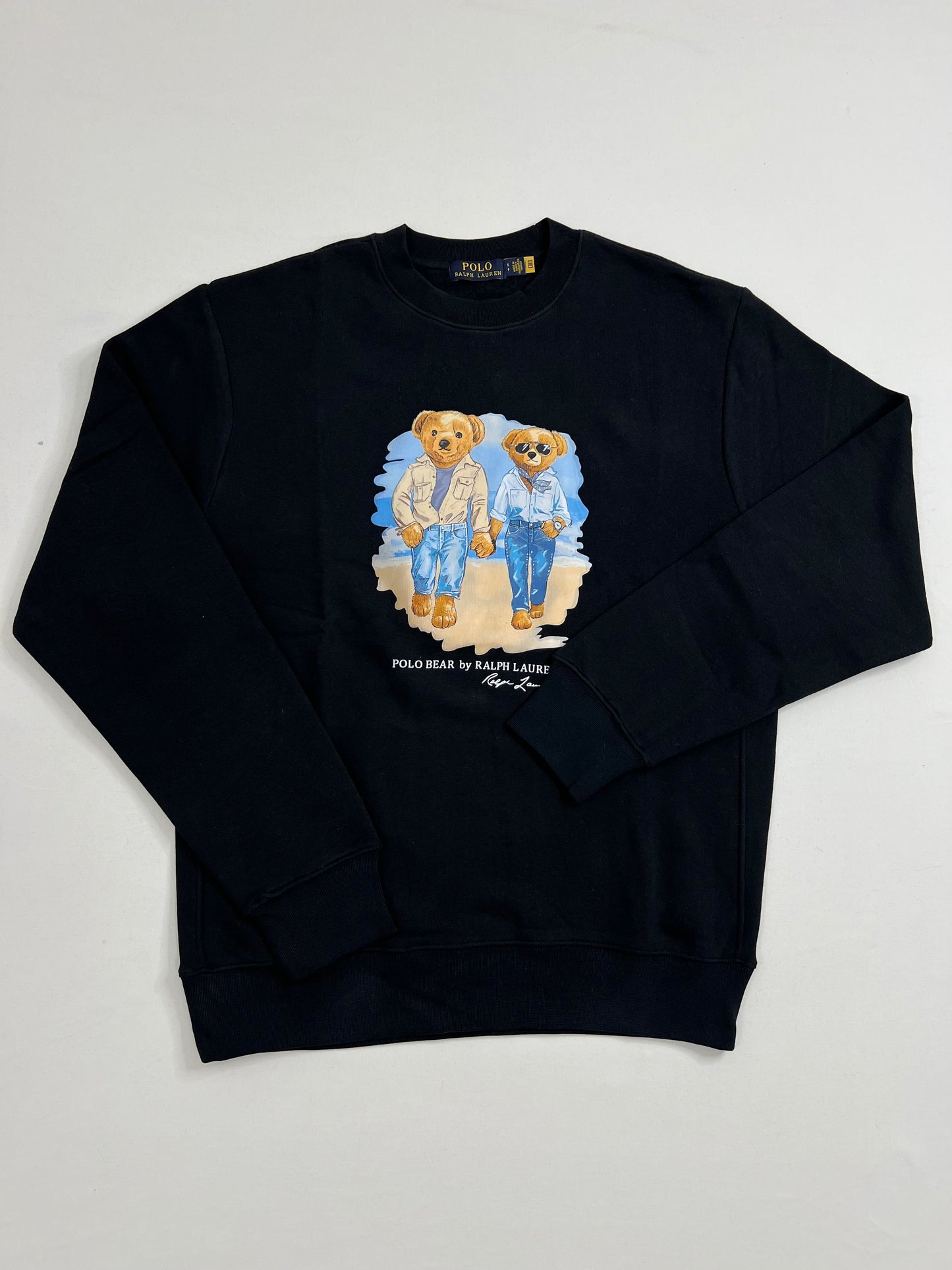 Polo Ralph Lauren Crni Duks sa Couple Bear Printom
