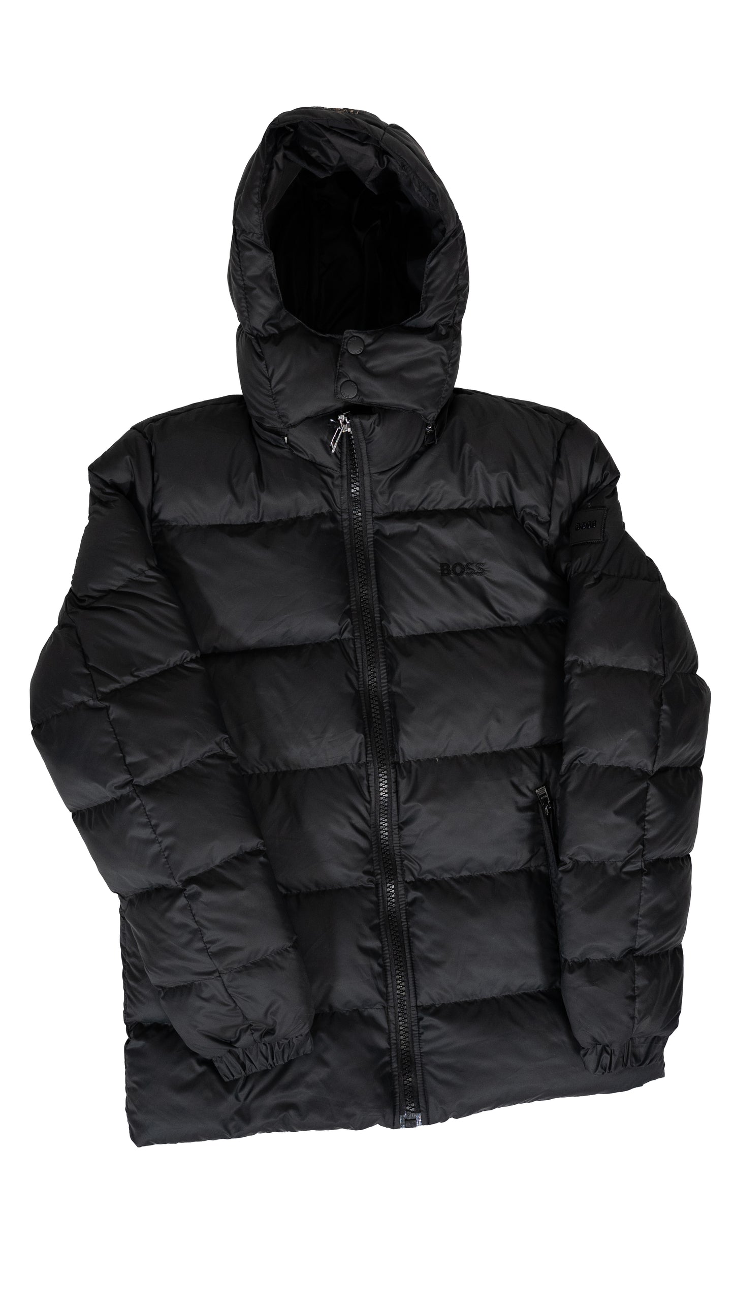 BOSS Crna Jakna sa Logom i Znakom na Rukavu