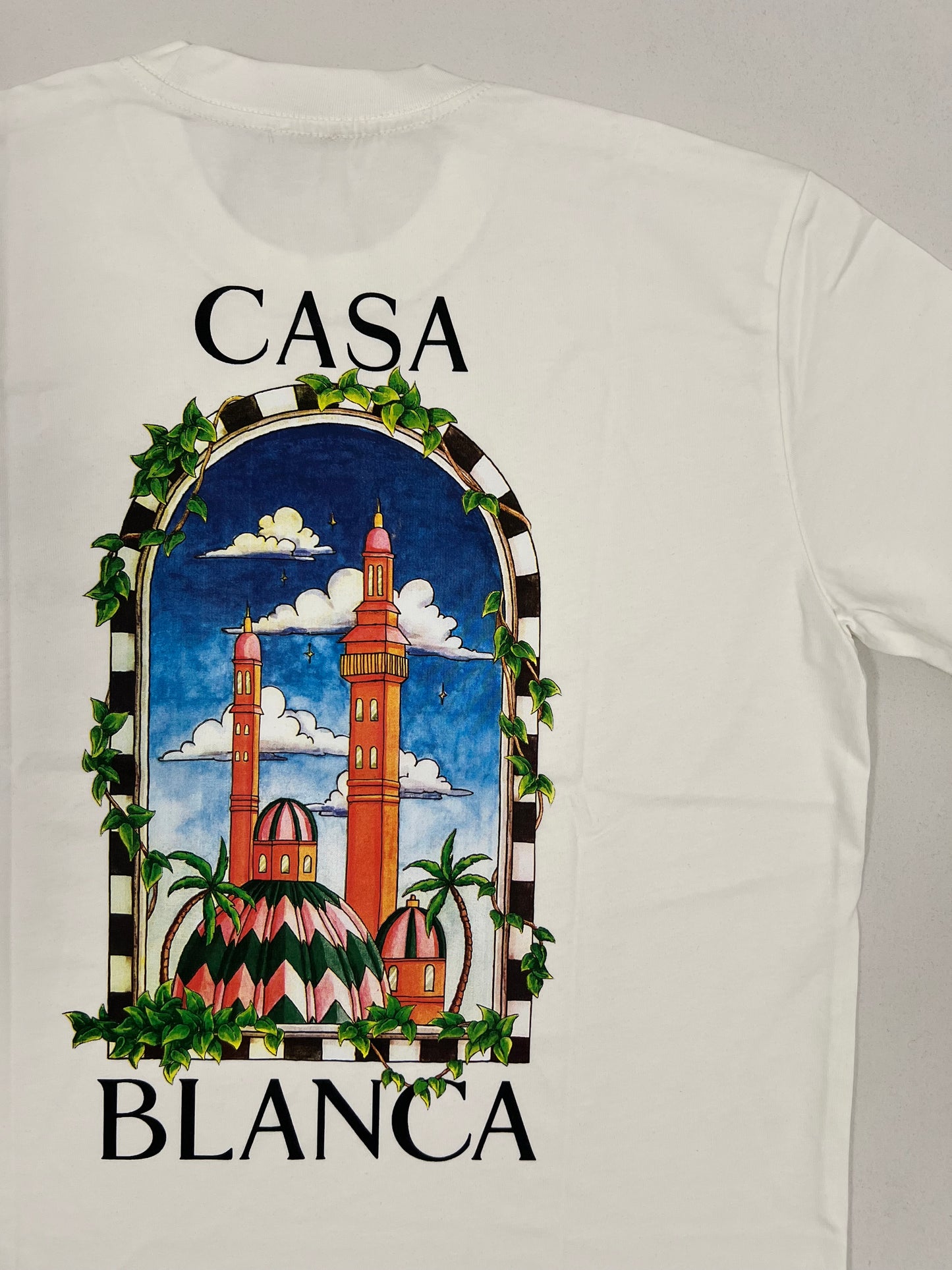 Casablanca Bela Majica sa Velikim Printom na Leðima