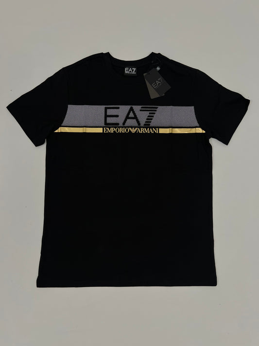 Emporio Armani EA7 Crna Majica sa Zlatnim Dodatkom