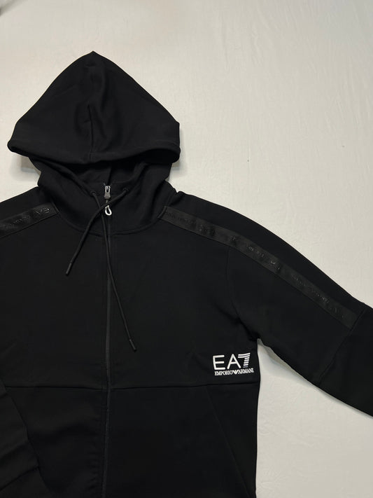 Emporio Armani EA7 Crni Duks sa Printom na Ramenima