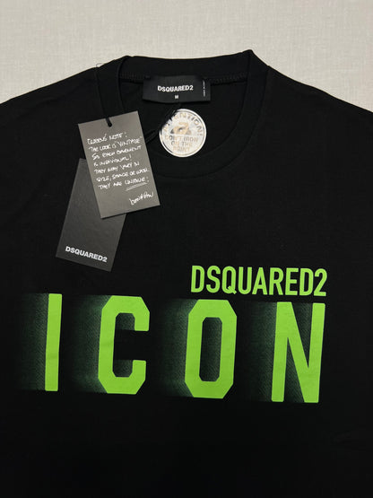 Dsquared2 ICON Crna Majica sa Neon Text Printom