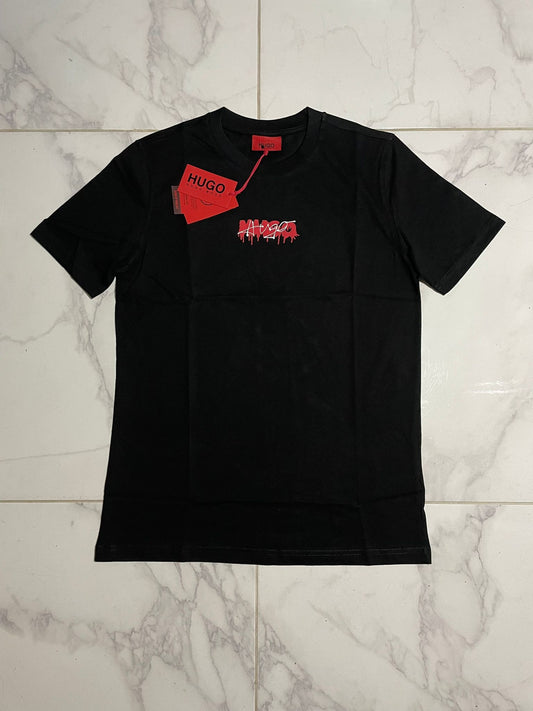 HUGO Crna Majica sa Printom na Leðima