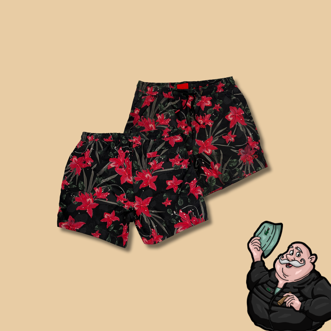 HUGO Šareni Crveni Šorc sa Flower Printom