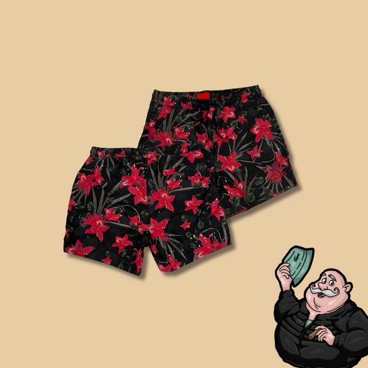 HUGO Šareni Crveni Šorc sa Flower Printom