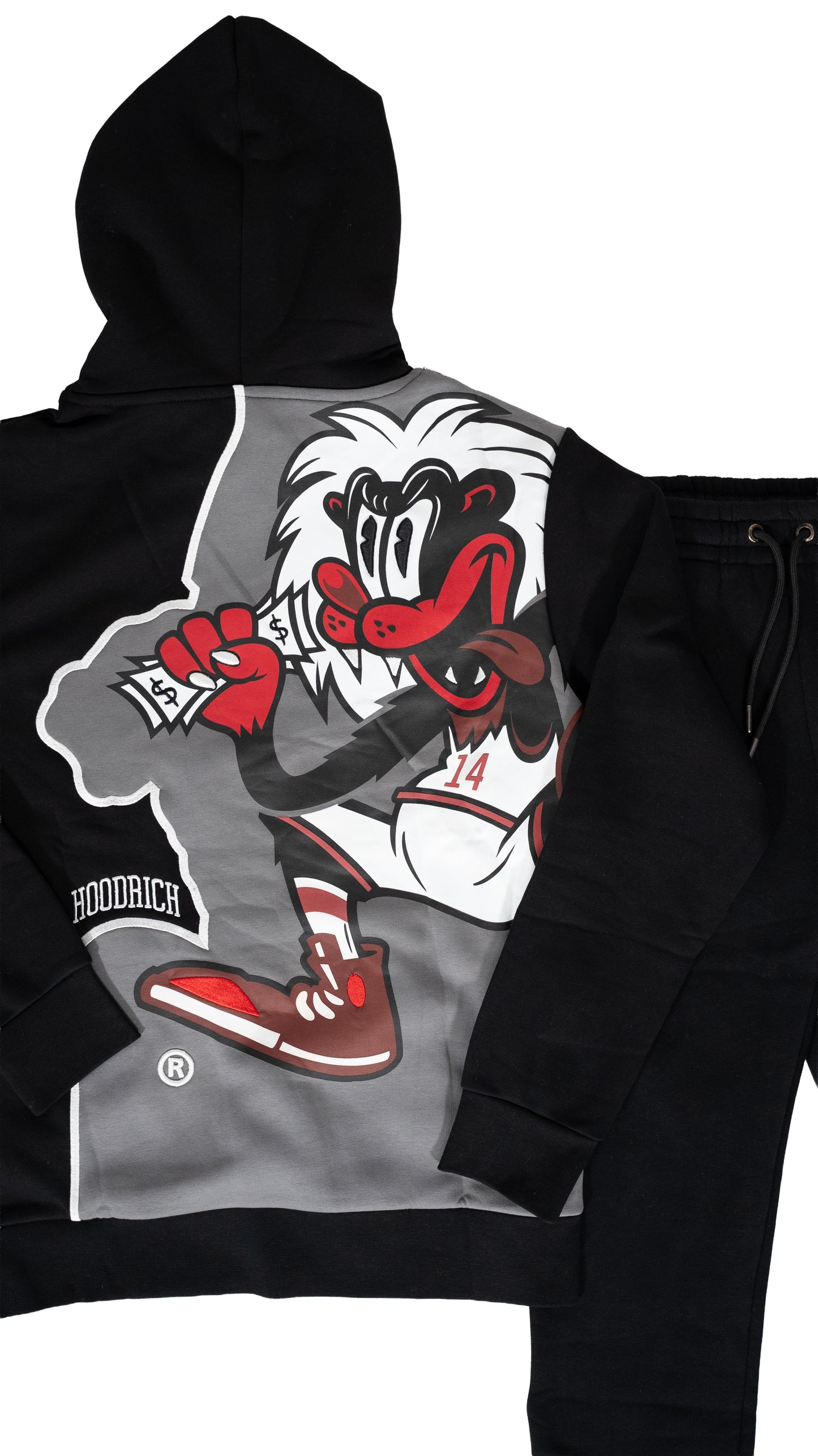 HOODRICH Crna Komplet Trenerka sa Printom na Leðima