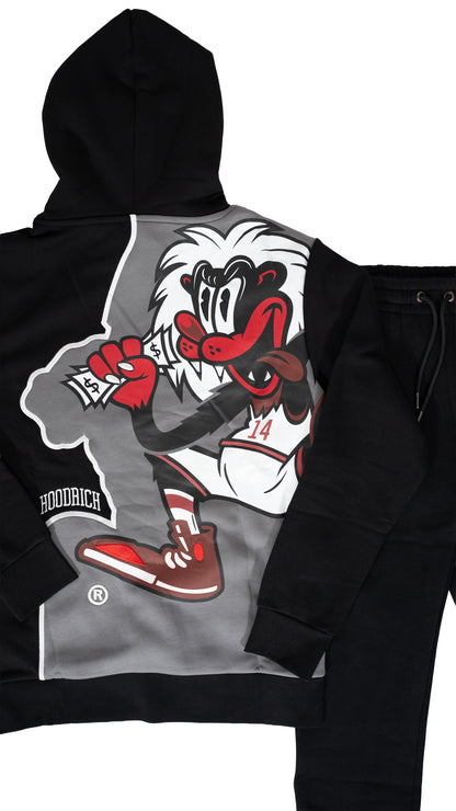 HOODRICH Crna Komplet Trenerka sa Printom na Leðima