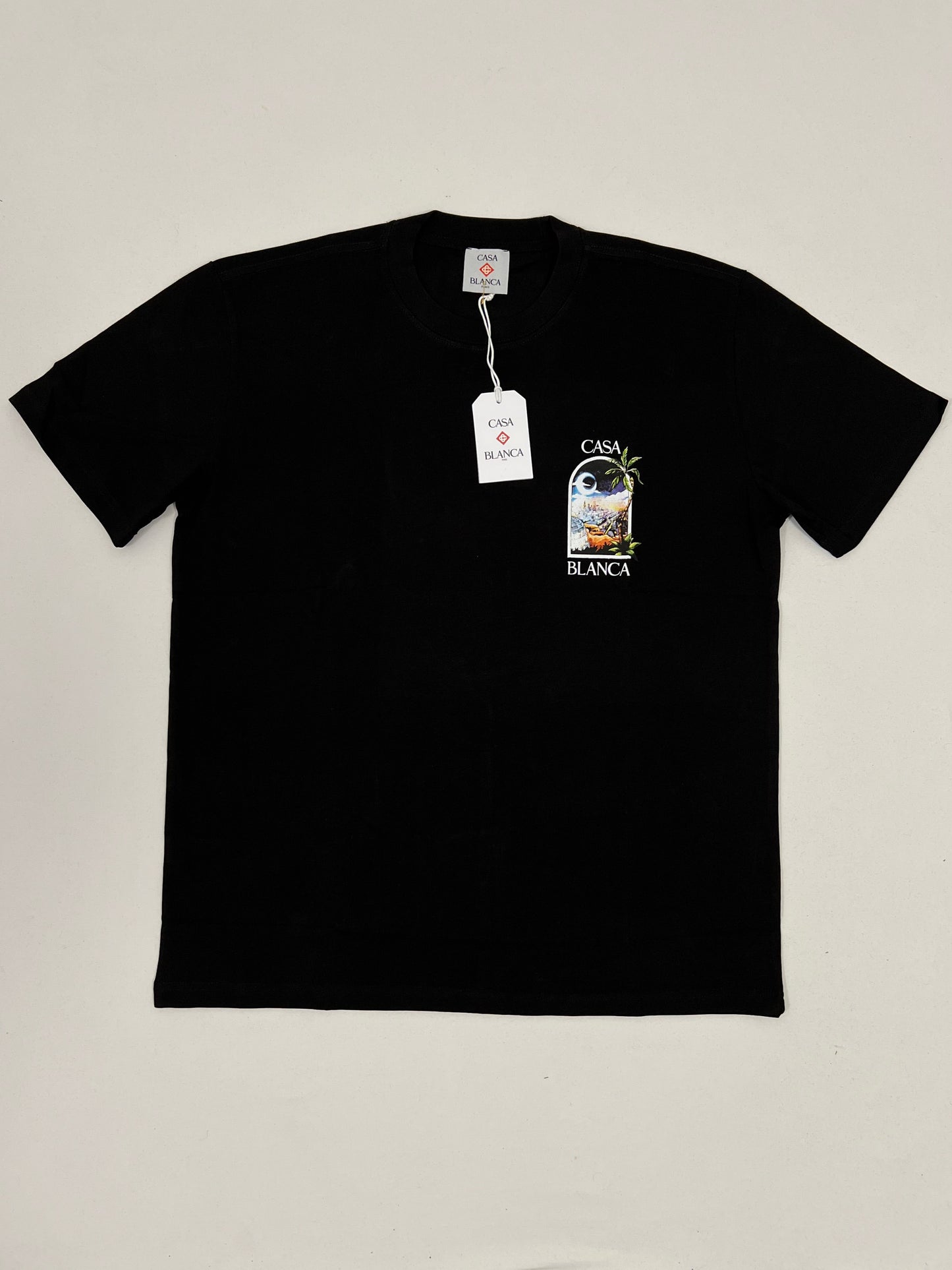 Casablanca Crna Majica sa Moon Printom na Leðima