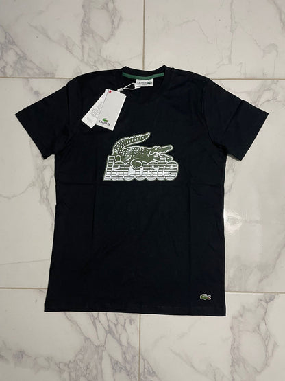 Lacoste Crna Majica sa Velikim Logo Printom