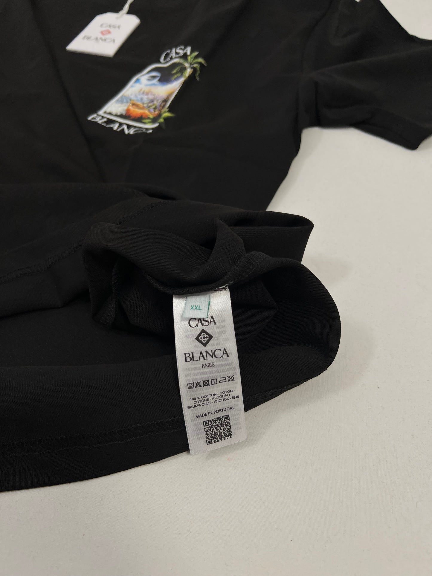 Casablanca Crna Majica sa Moon Printom na Leðima