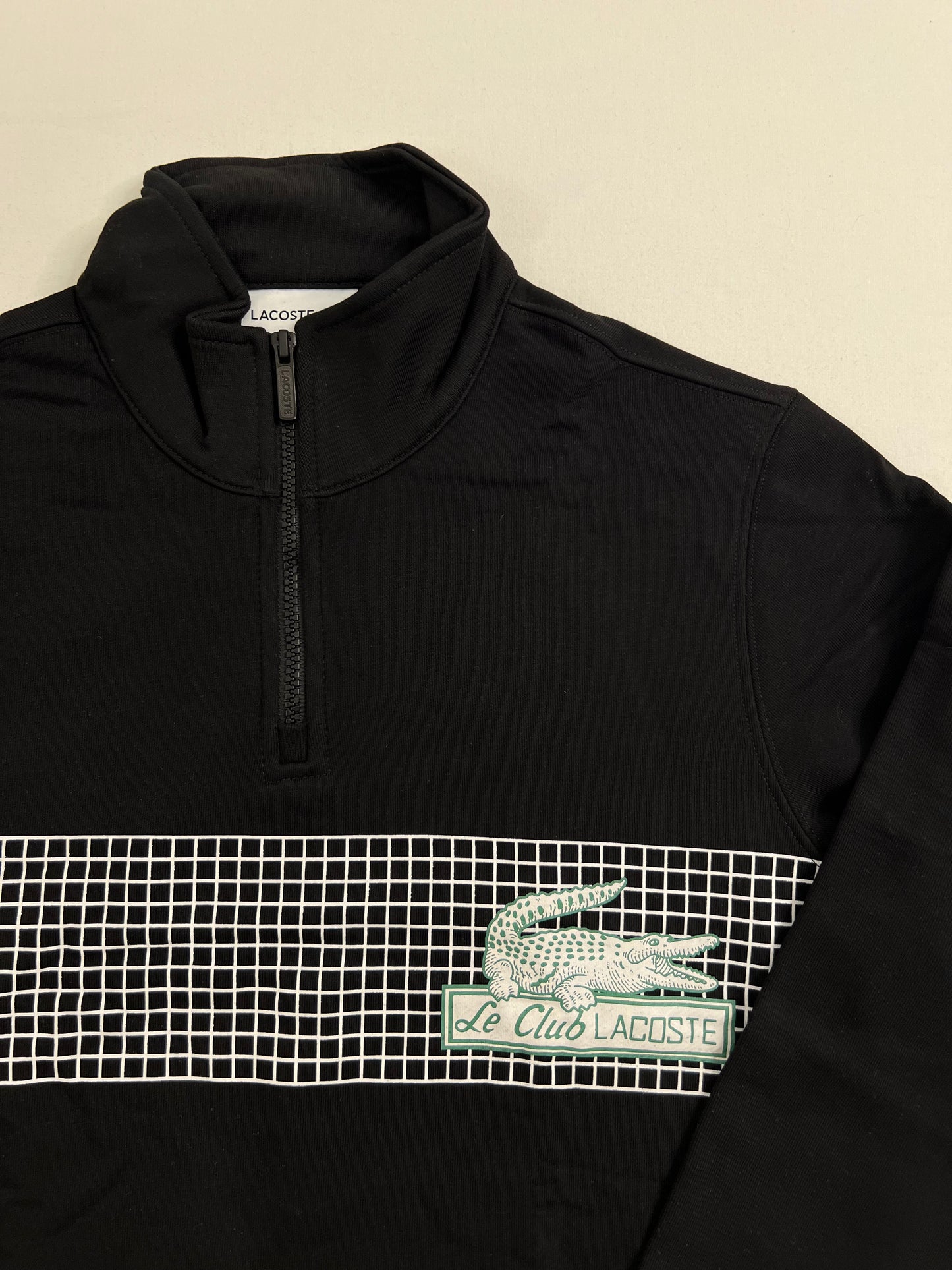 Lacoste Quarter-Zip Crni Duks sa "Le Club Lacoste"