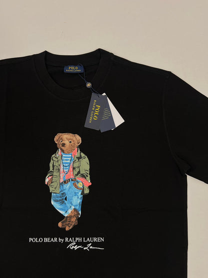 Polo Ralph Crna Majica sa Bear Autumn Printom