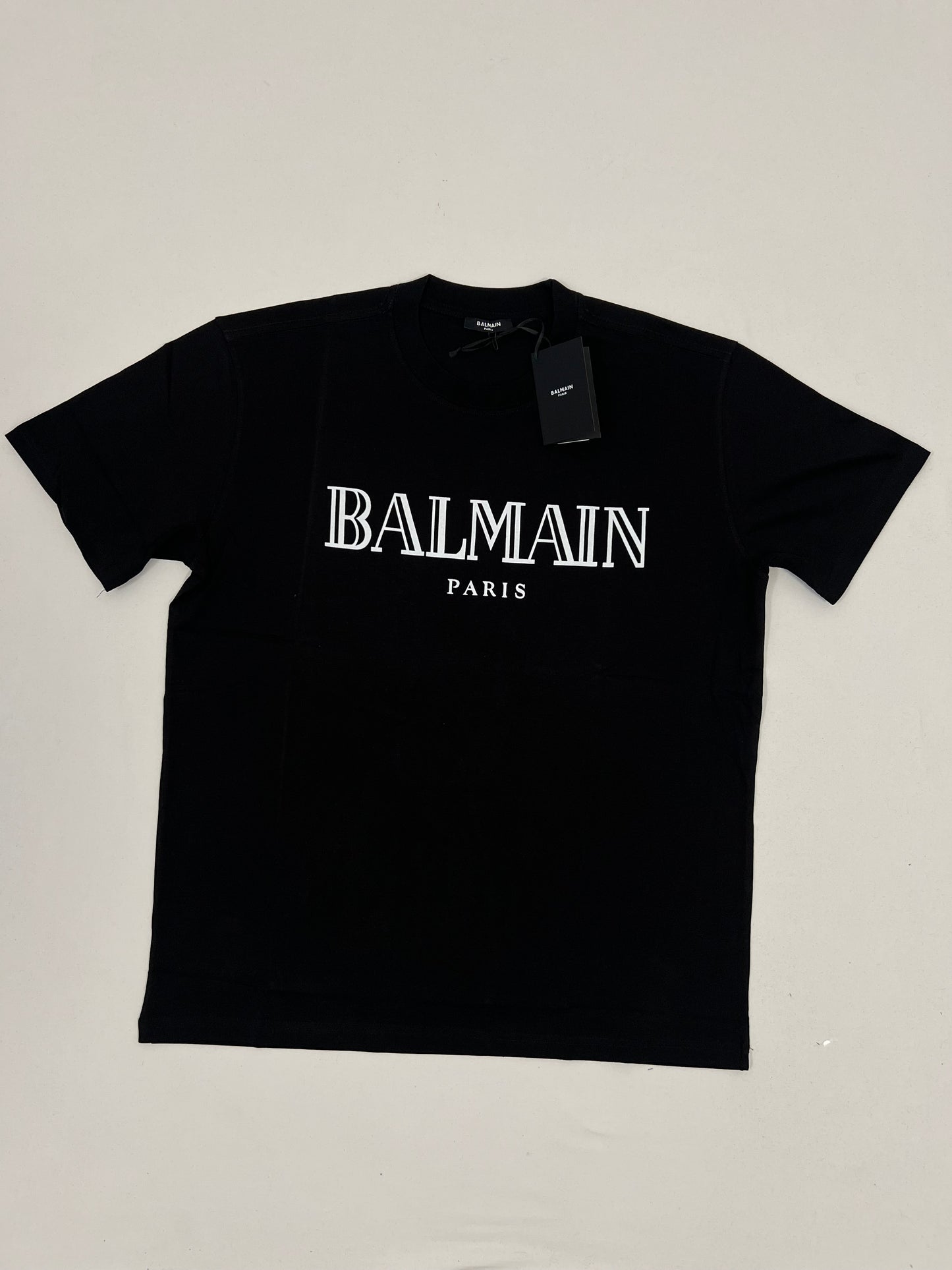 Balmain Paris Crna Majica sa Velikim Logo Printom