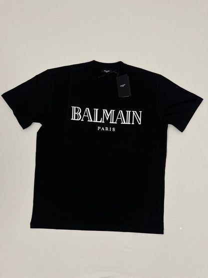 Balmain Paris Crna Majica sa Velikim Logo Printom