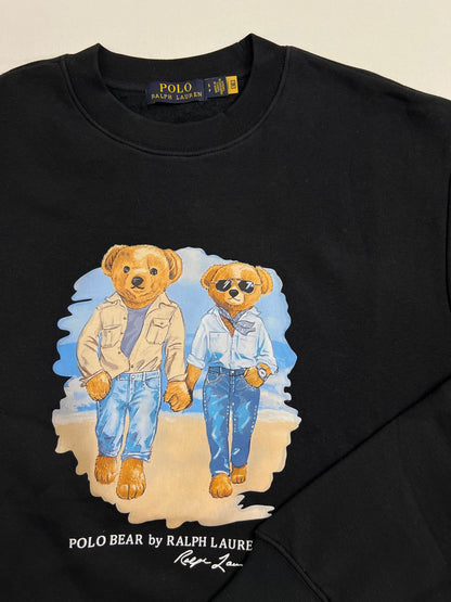 Polo Ralph Lauren Crni Duks sa Couple Bear Printom