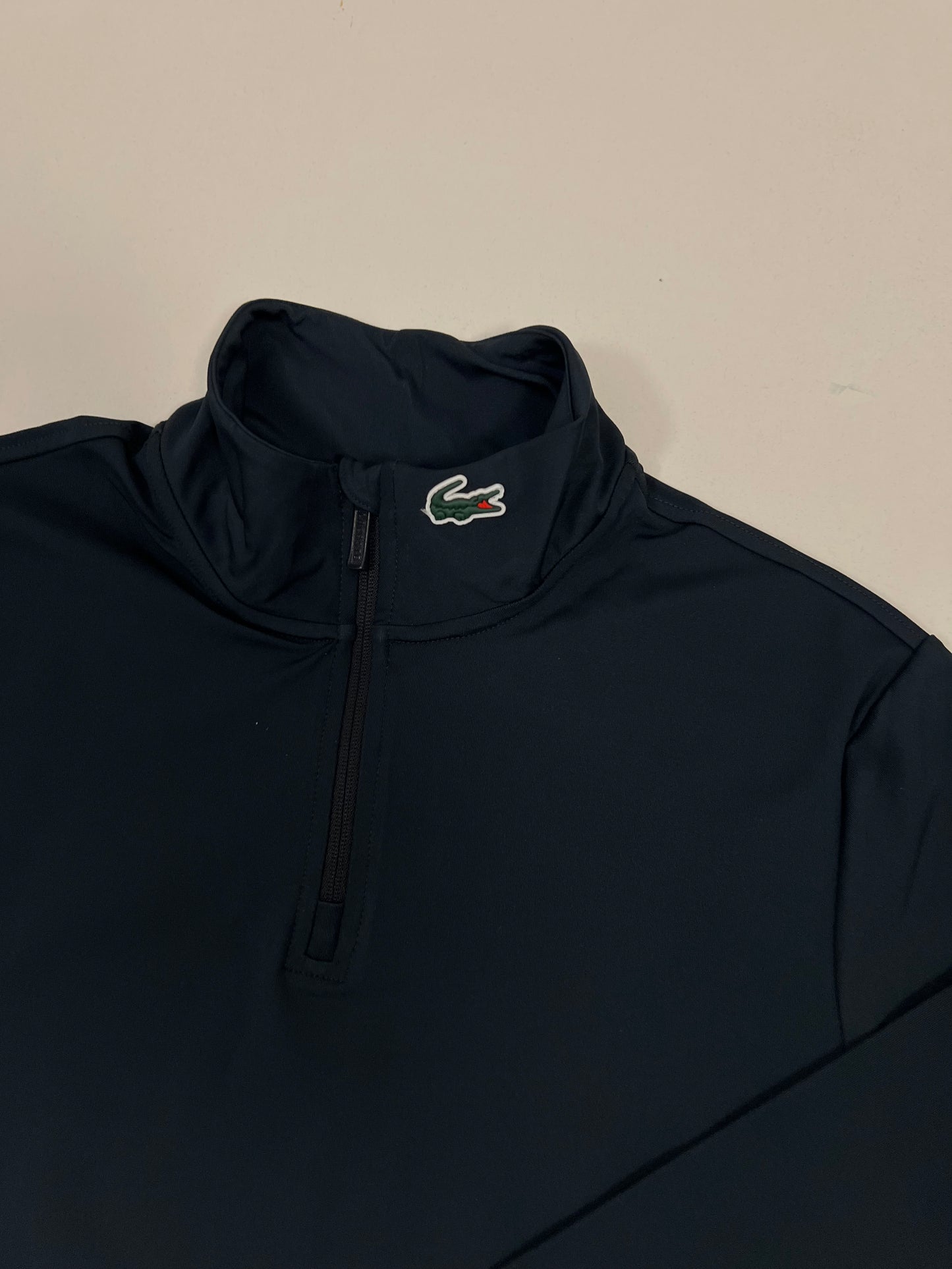 Lacoste Teget Quarter-Zip sa Logom na Kragni