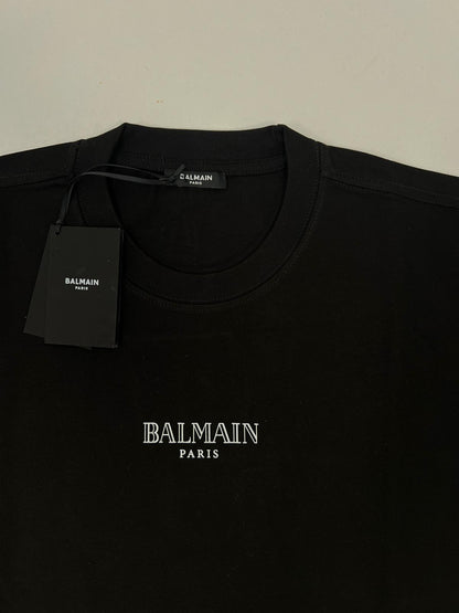 Balmain Paris Crna Majica sa Minimalistic Logom