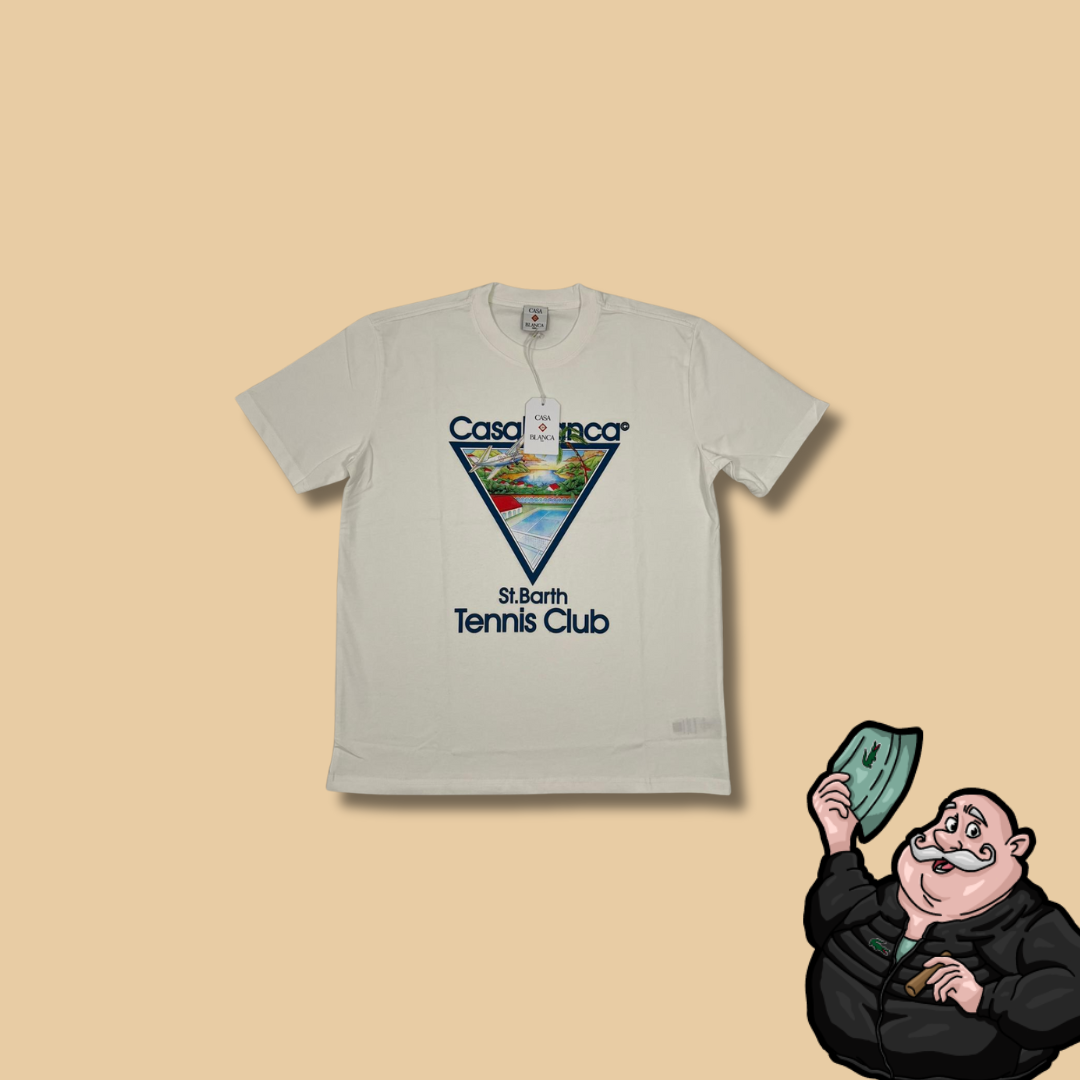 Casablanca Bela Majica sa Tennis Club Printom