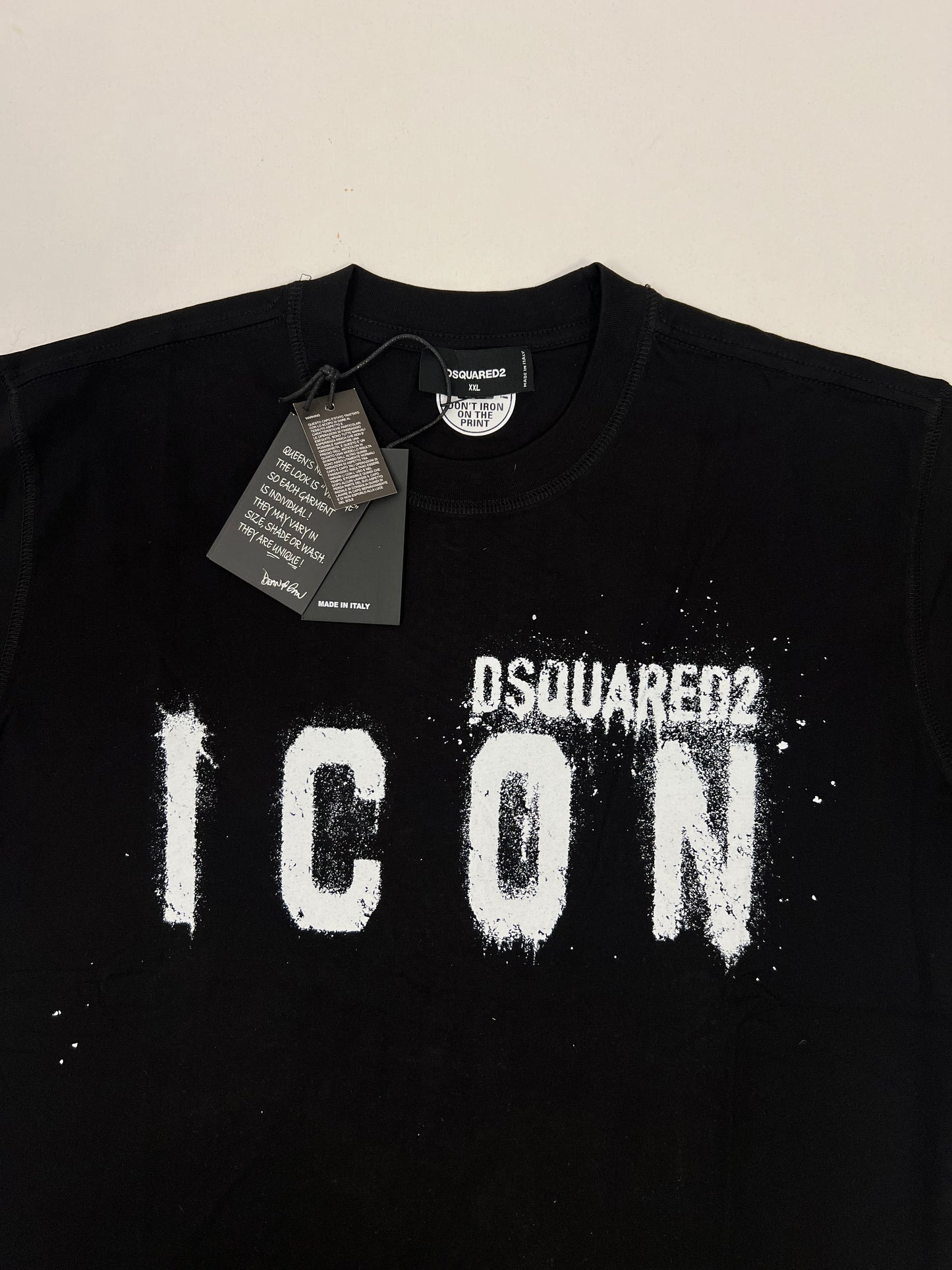 Dsquared2 ICON Crna Majica sa Velikim Printom