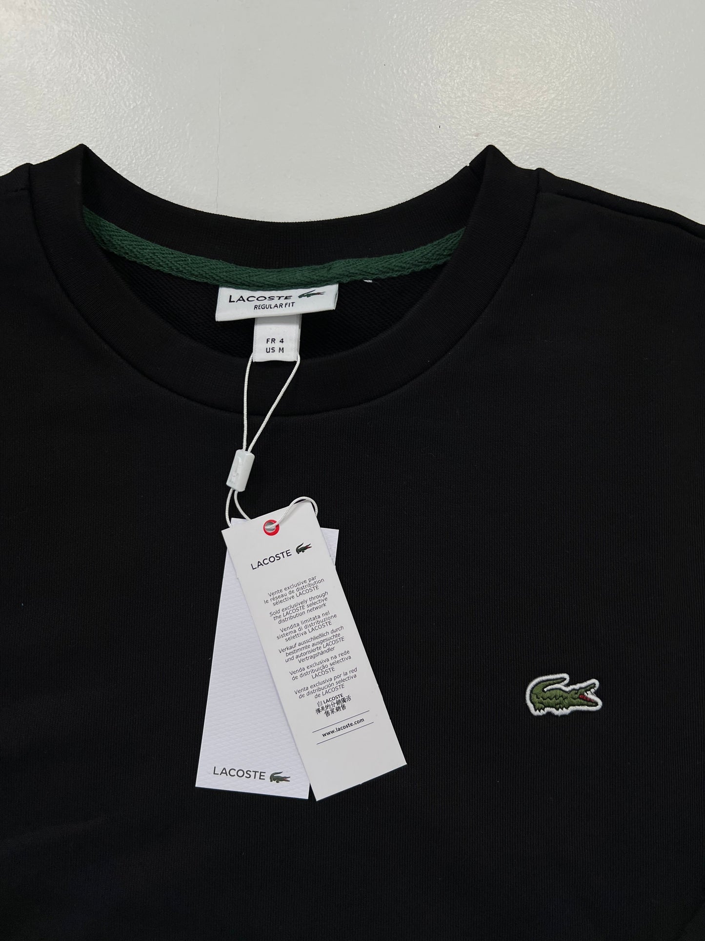 Lacoste Sweatshirt Crni Duks sa Basic Logo