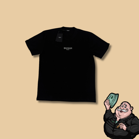 Balmain Paris Crna Majica sa Minimalistic Logom