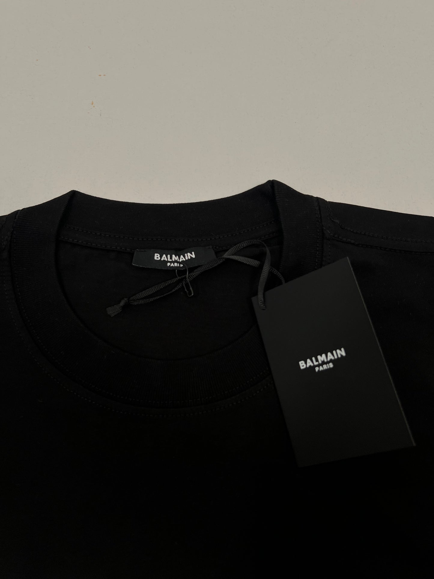 Balmain Paris Crna Majica sa Velikim Logo Printom