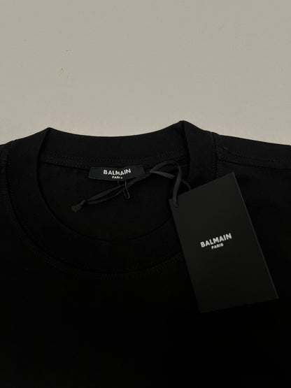 Balmain Paris Crna Majica sa Velikim Logo Printom